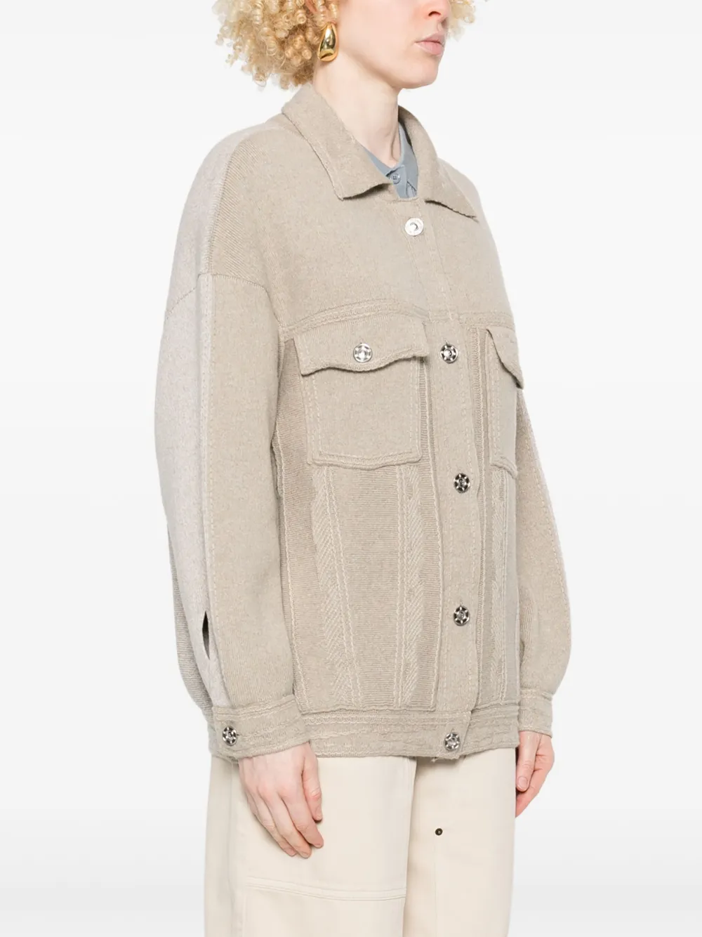 Barrie Vest met vlakken Beige