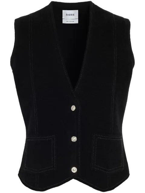Barrie suede-effect sleeveless jacket