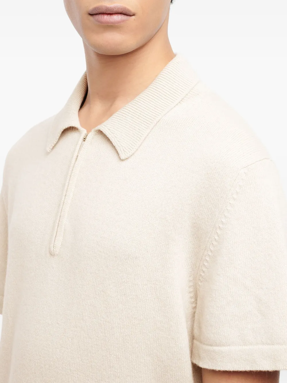 Zip-Neck Polo Top