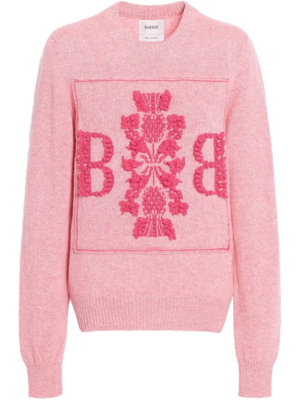 Barrie Kasjmier trui met 3D-logo Roze
