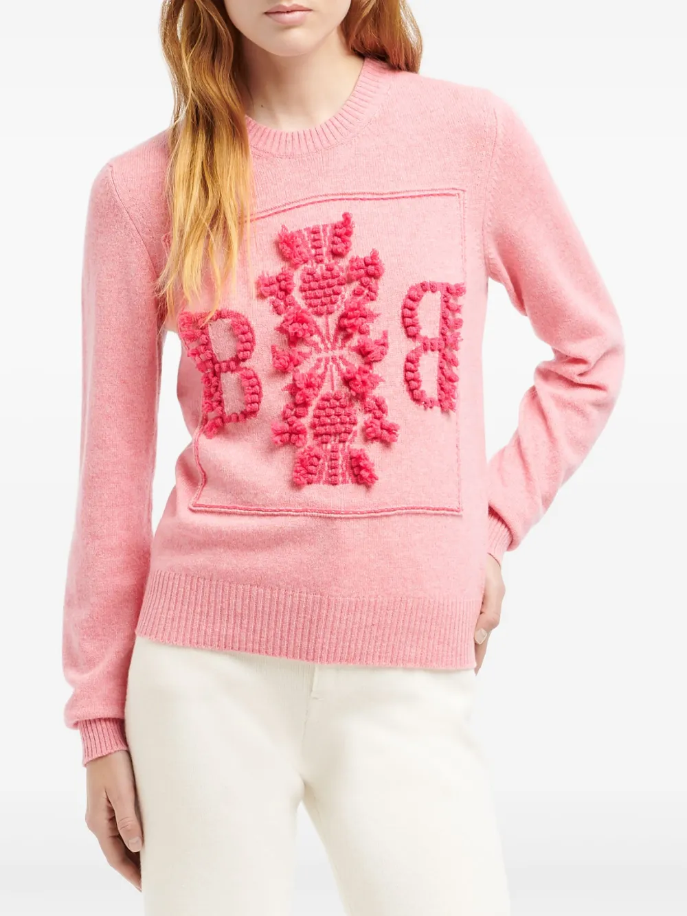 Barrie Kasjmier trui met 3D-logo Roze