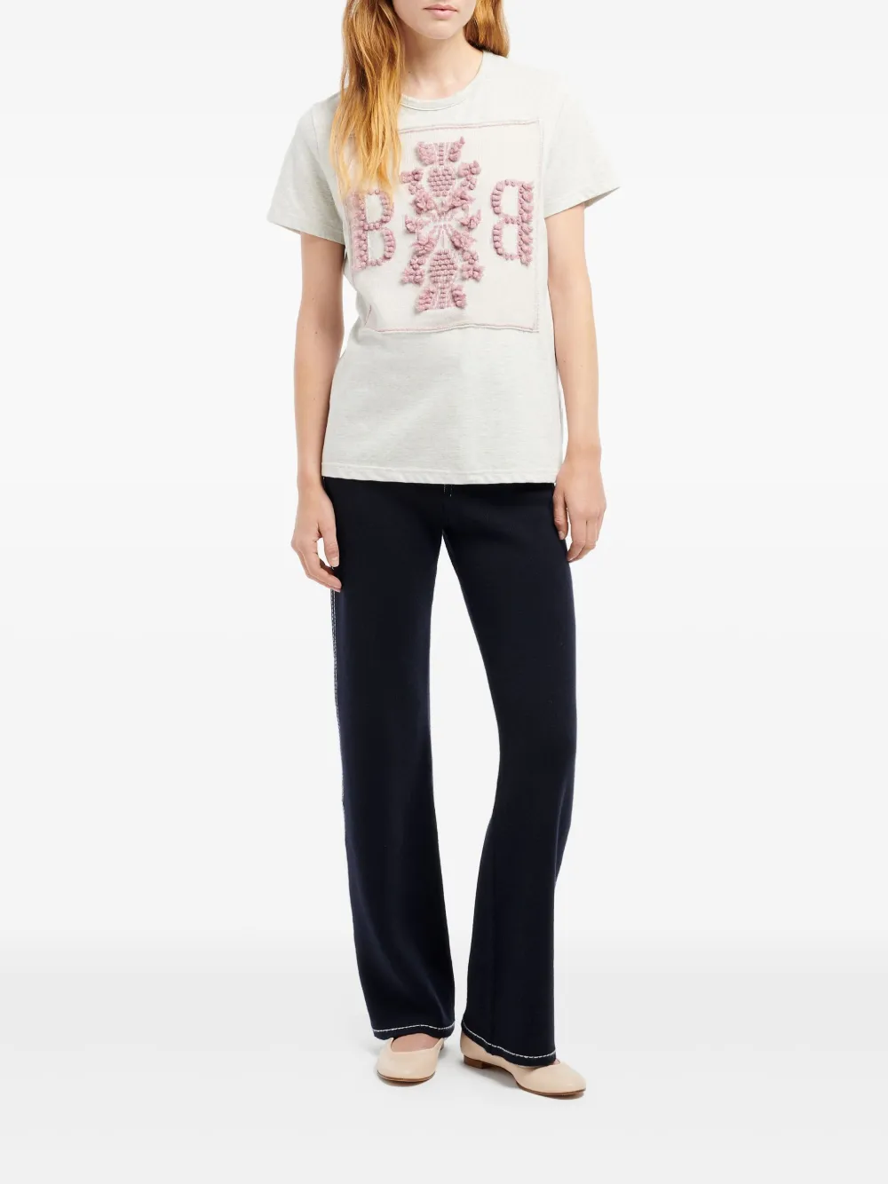 Barrie T-shirt met logopatch Wit