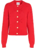 Barrie pointelle-motif cardigan - Red