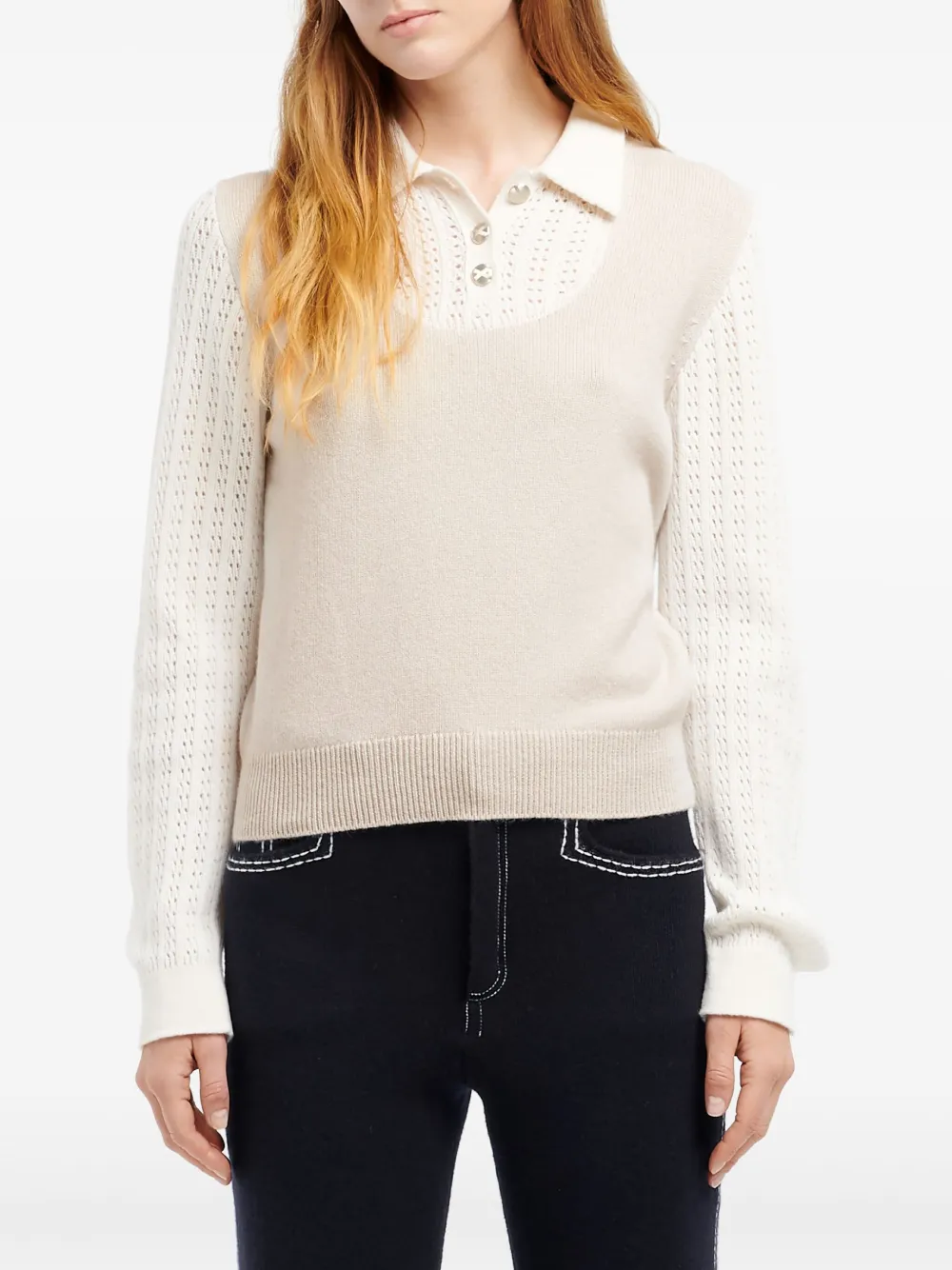 Barrie Trui met B-logo Beige