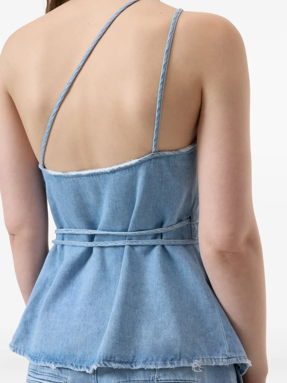 Wrap-Design Denim Top