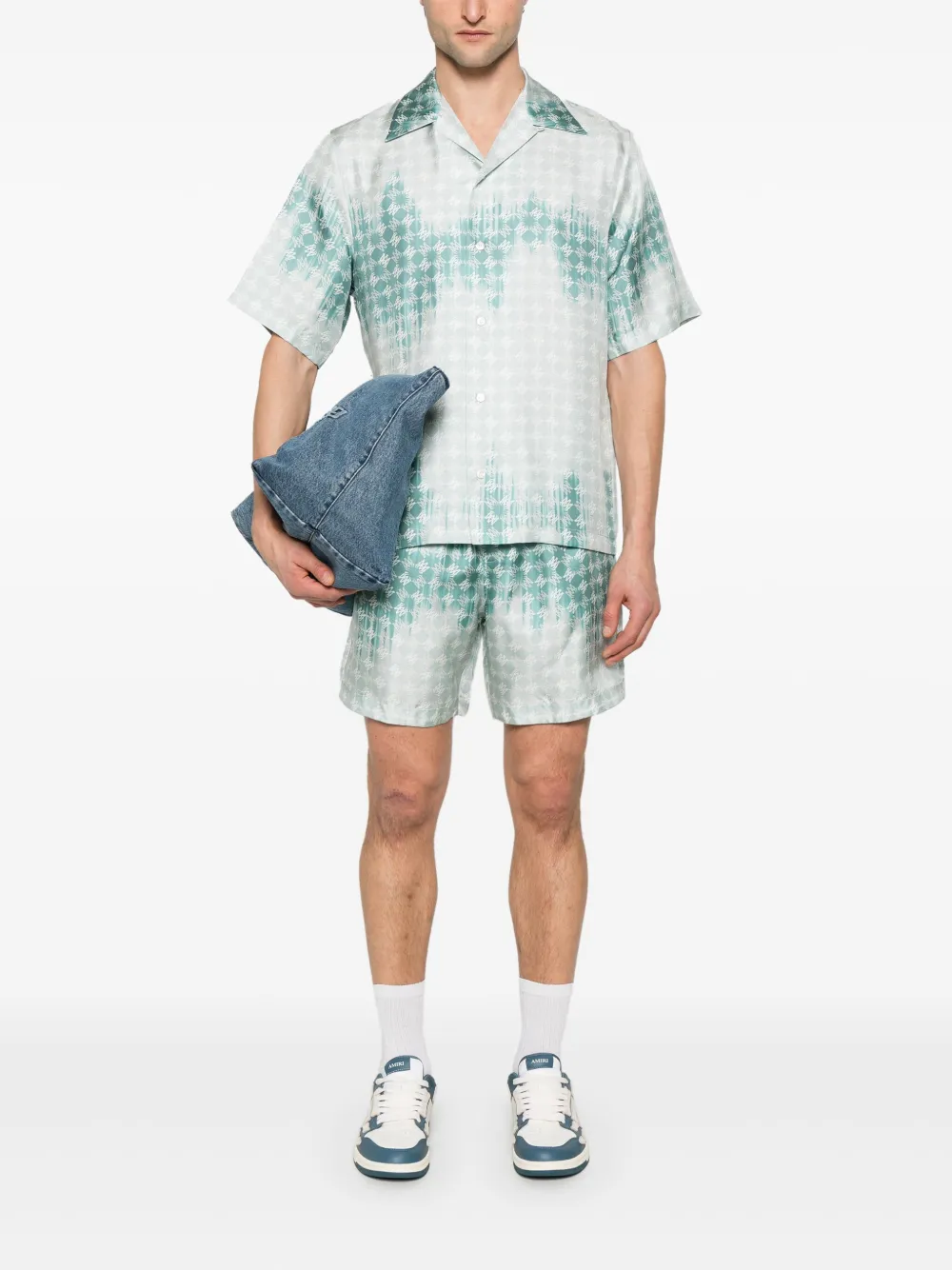 AMIRI Shorts met gebleekt effect - Blauw