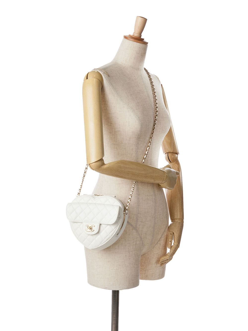 CHANEL Pre-Owned 2021-2024 Large Lambskin CC in Love Heart crossbody bag - Wit