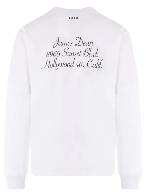 【送料関税込】sacai★James Deanコラボ 長袖Tシャツ★ホワイト sacai】 James Dean T-Shirt サイズ3 White