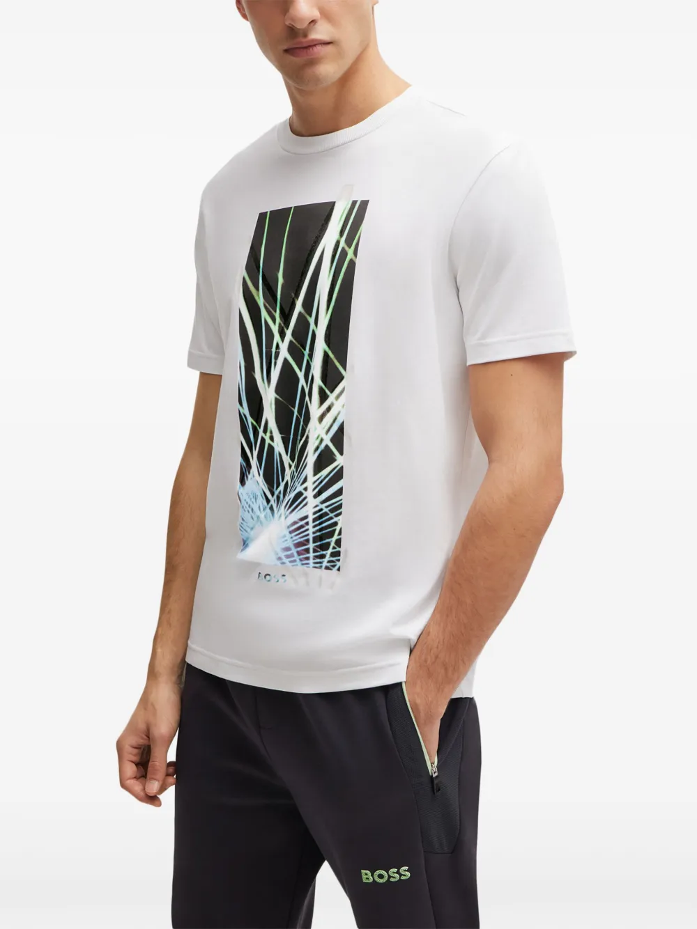 BOSS T-shirt met print Wit