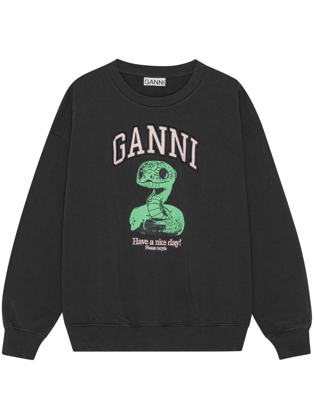 GANNI logo-print sweatshirt - Black