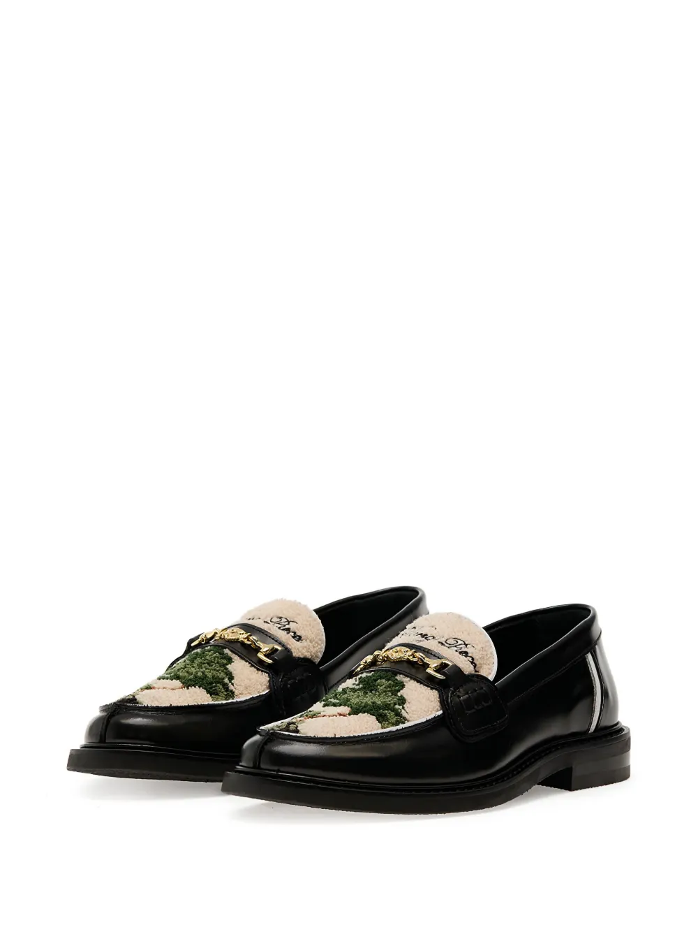 Filling Pieces Loafers met borduurwerk - Zwart