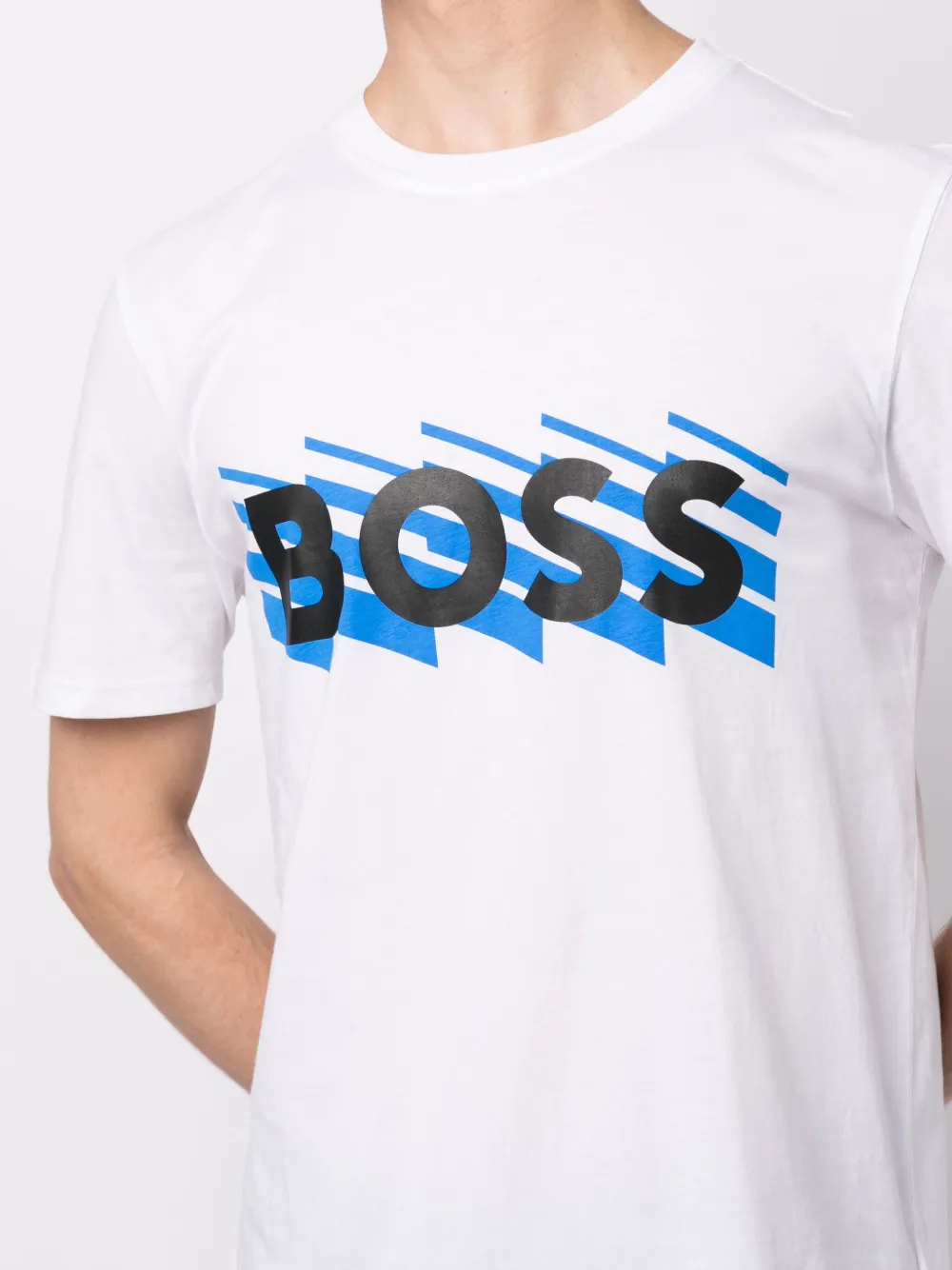BOSS T-shirt met logoprint Wit