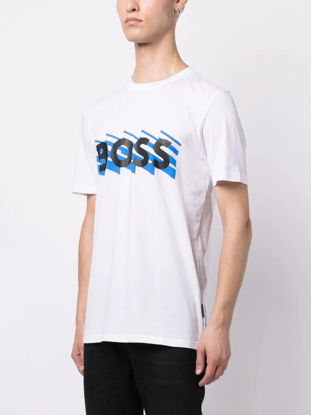 BOSS T-shirt met logoprint Wit