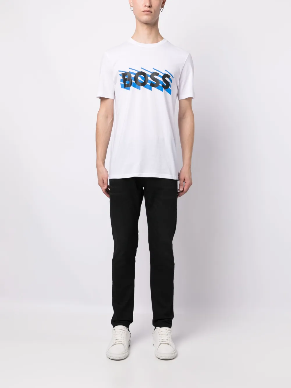 BOSS T-shirt met logoprint - Wit