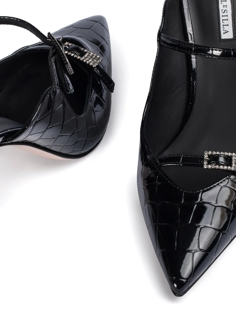 Le Silla Morgana Sabot Mules In Black