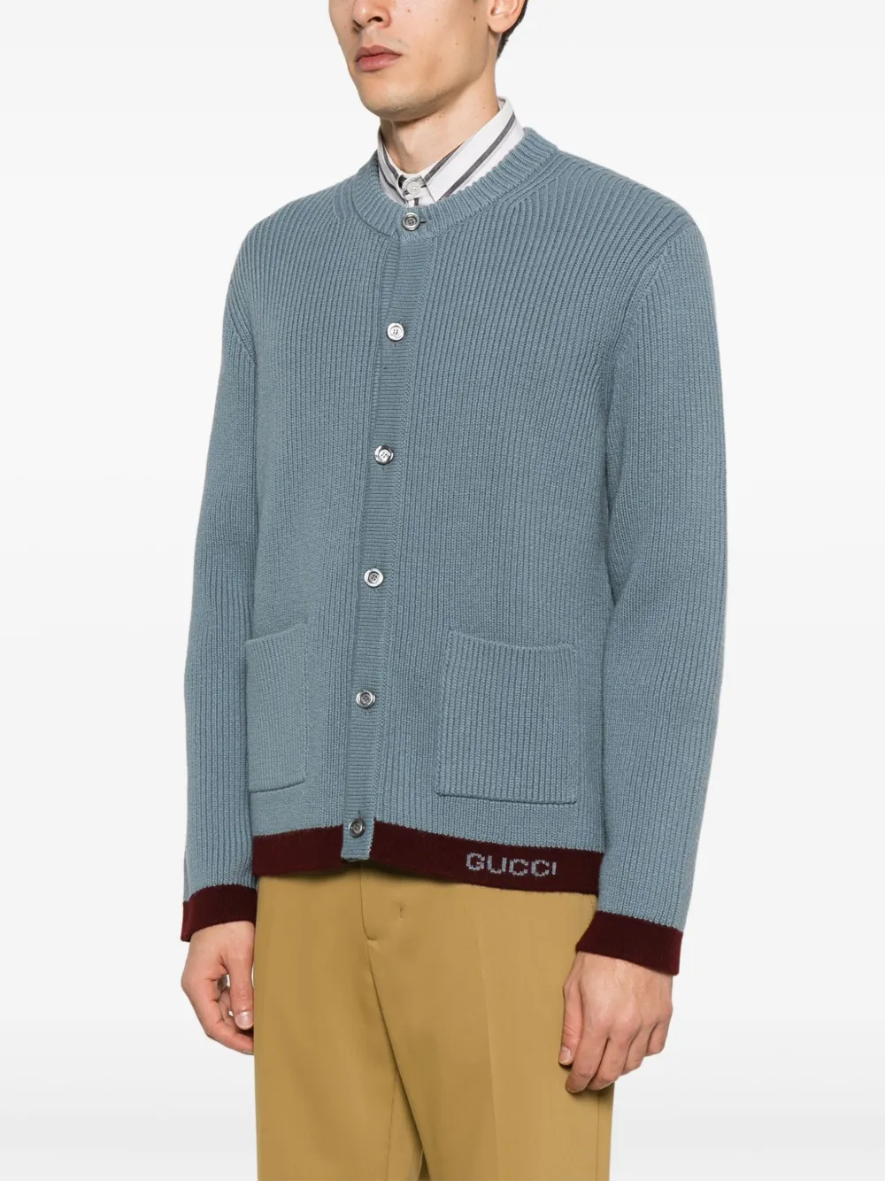 GUCCI INTARSIA WOOL CARDIGAN