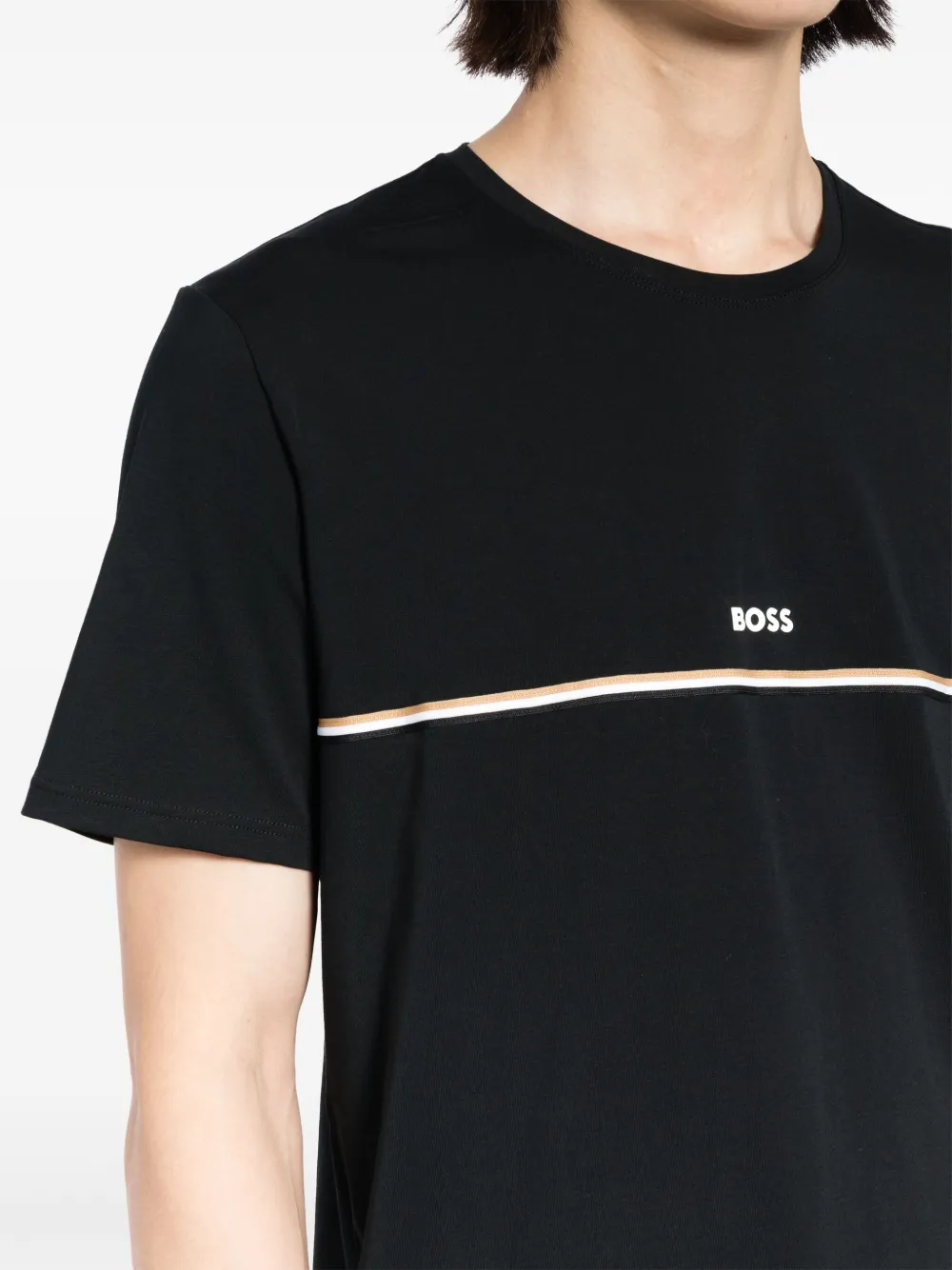 BOSS Pyjamashirt met logoprint Zwart