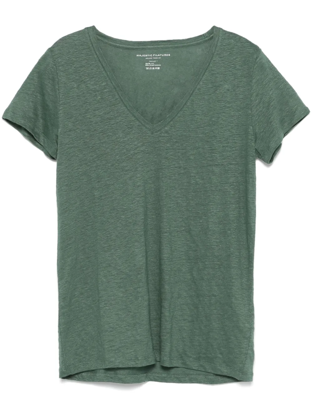 Majestic Filatures T-shirt met mélange-effect Groen