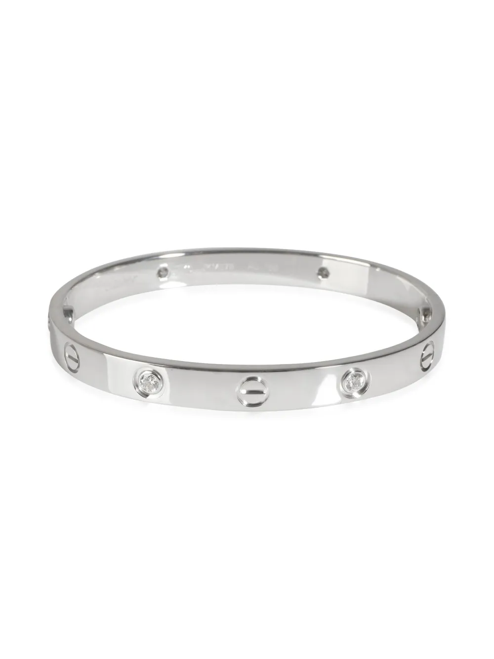 Cartier Love ダイヤモンド ブレスレット 18Kホワイトゴールド - シルバートーン Cartier Love ダイヤモンド ブレスレット 18Kホワイトゴールド - シルバートーン