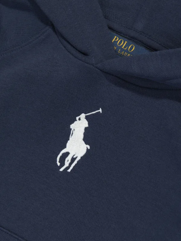 POLO RALPH LAUREN KIDS Polo Pony-embroidered Hoodie Blue