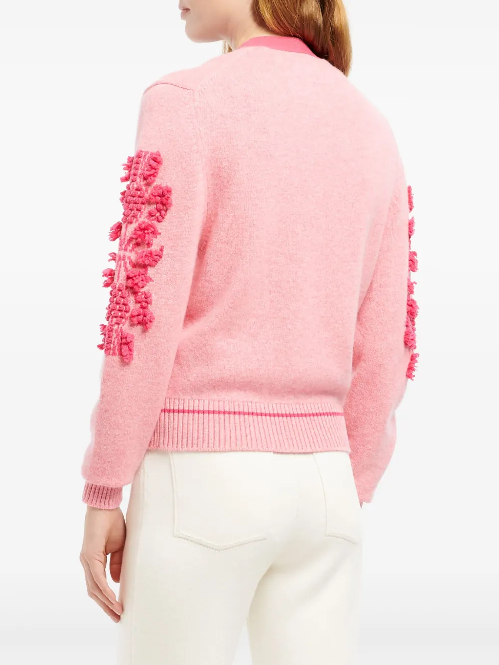 Barrie Wollen vest verfraaid met logo's Roze