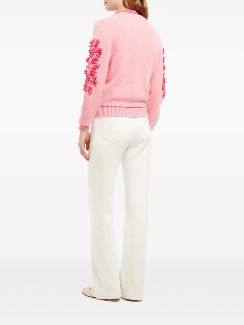 Barrie Wollen vest verfraaid met logo's Roze
