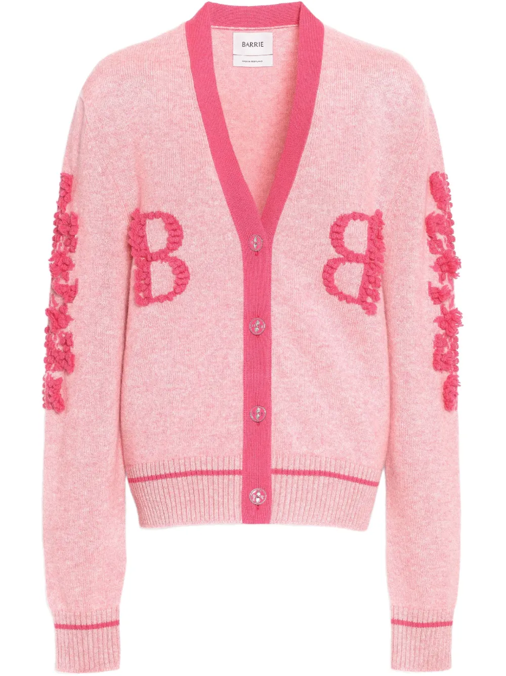Barrie Wollen vest verfraaid met logo's Roze
