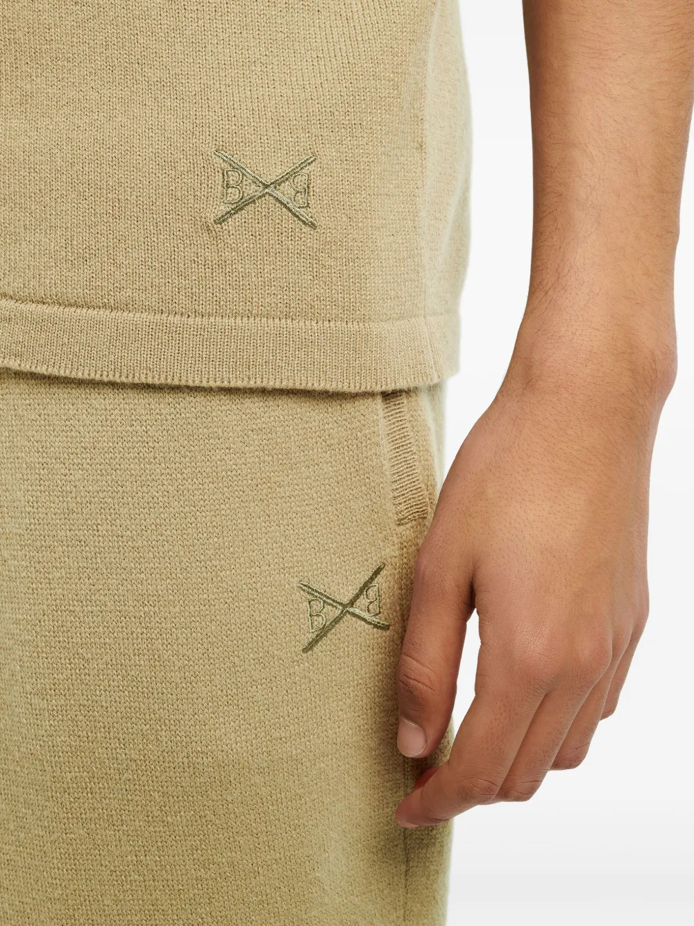 Barrie Gebreide broek Beige