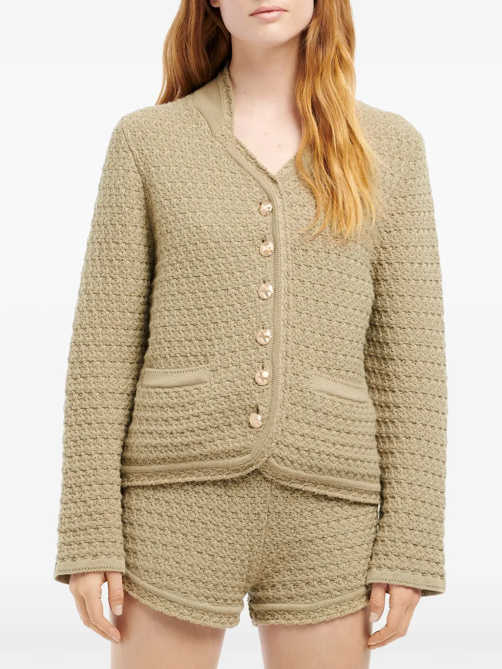 Barrie Kasjmier tweed vest Groen