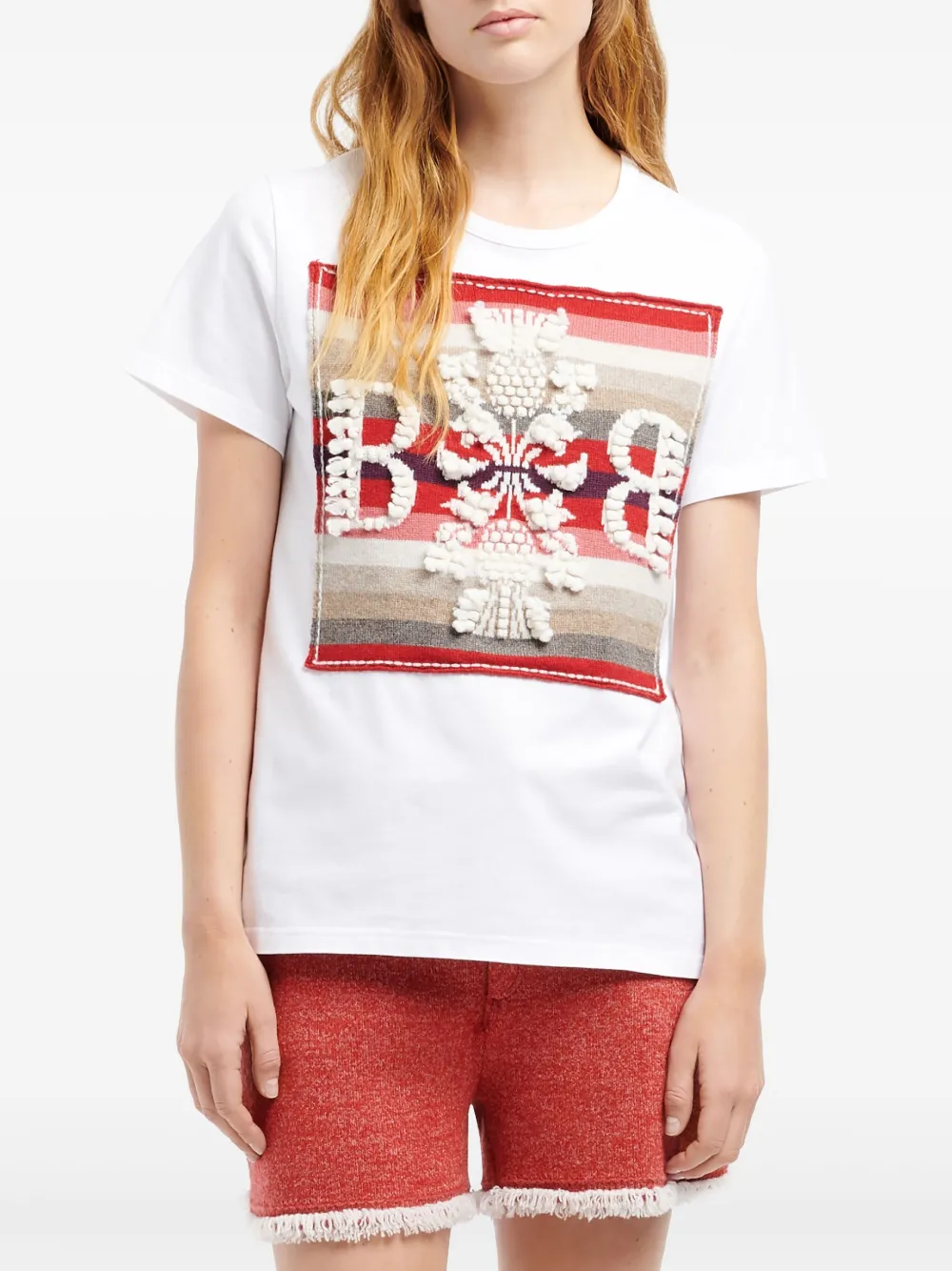 Barrie T-shirt met logopatch Wit
