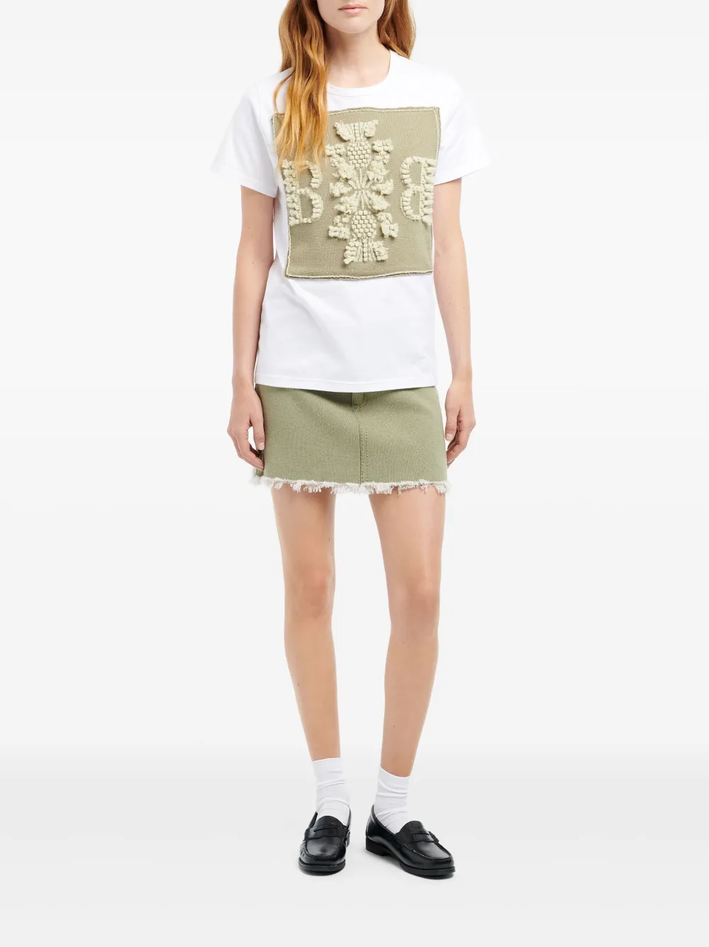Barrie T-shirt met logopatch Wit
