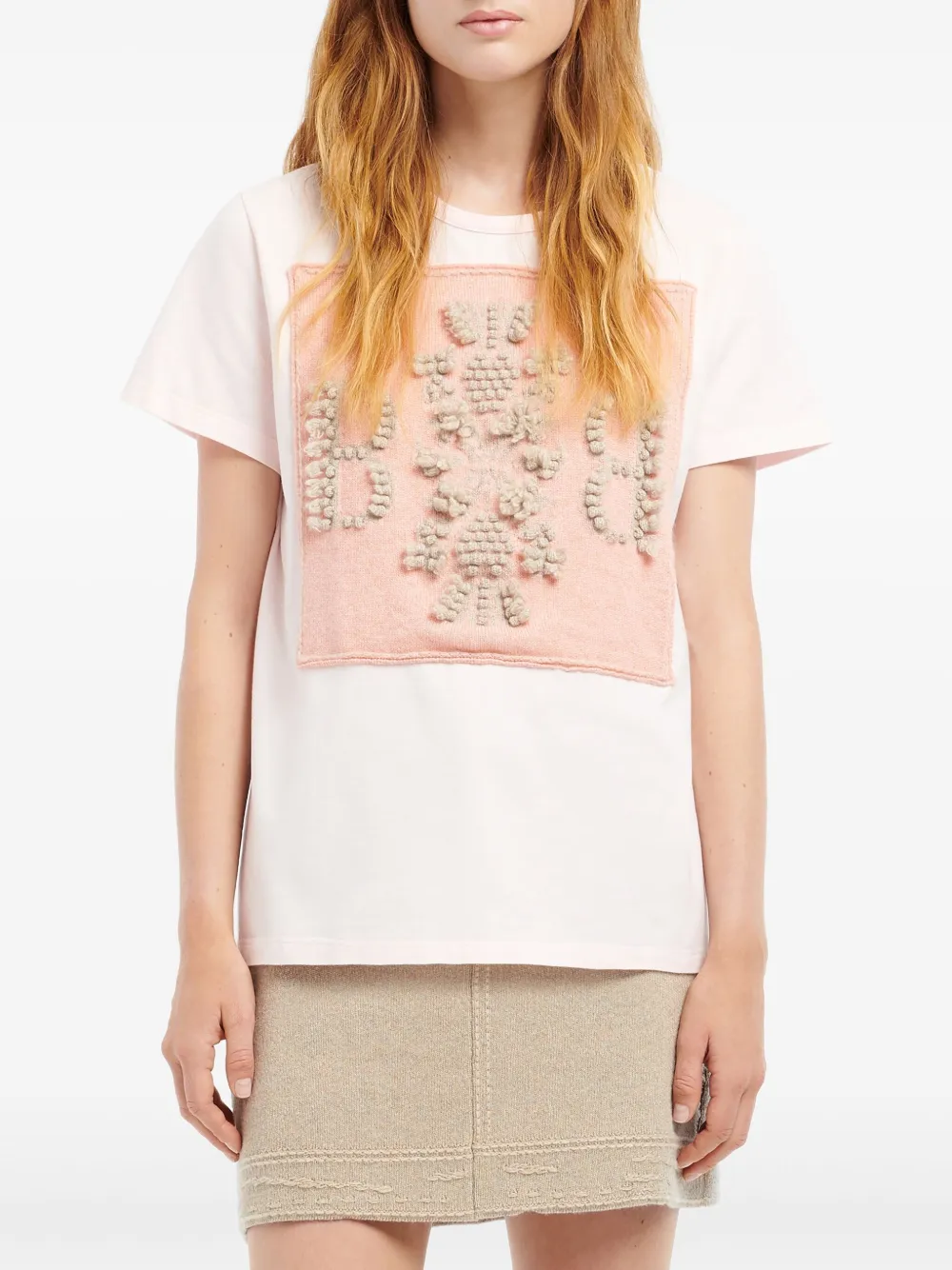 Shop Barrie Logo-patch T-shirt In Rosa