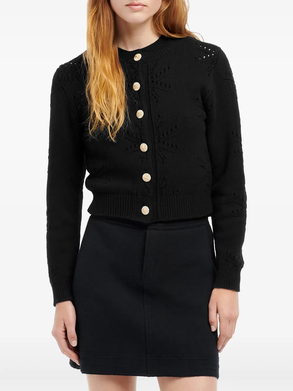 Barrie Vest met geperforeerde details Zwart