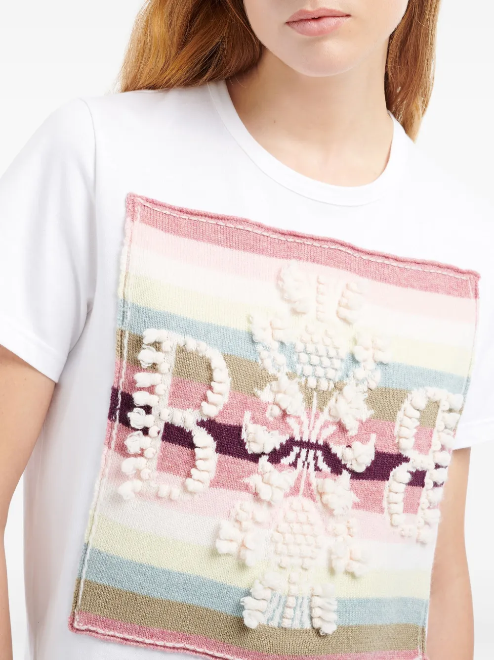 Barrie T-shirt met logopatch Wit
