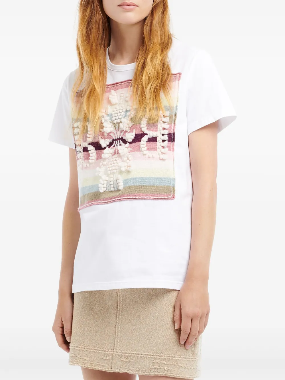 Barrie T-shirt met logopatch Wit