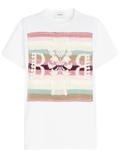 Barrie logo-patch striped T-shirt