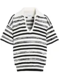 Barrie striped polo top - Black