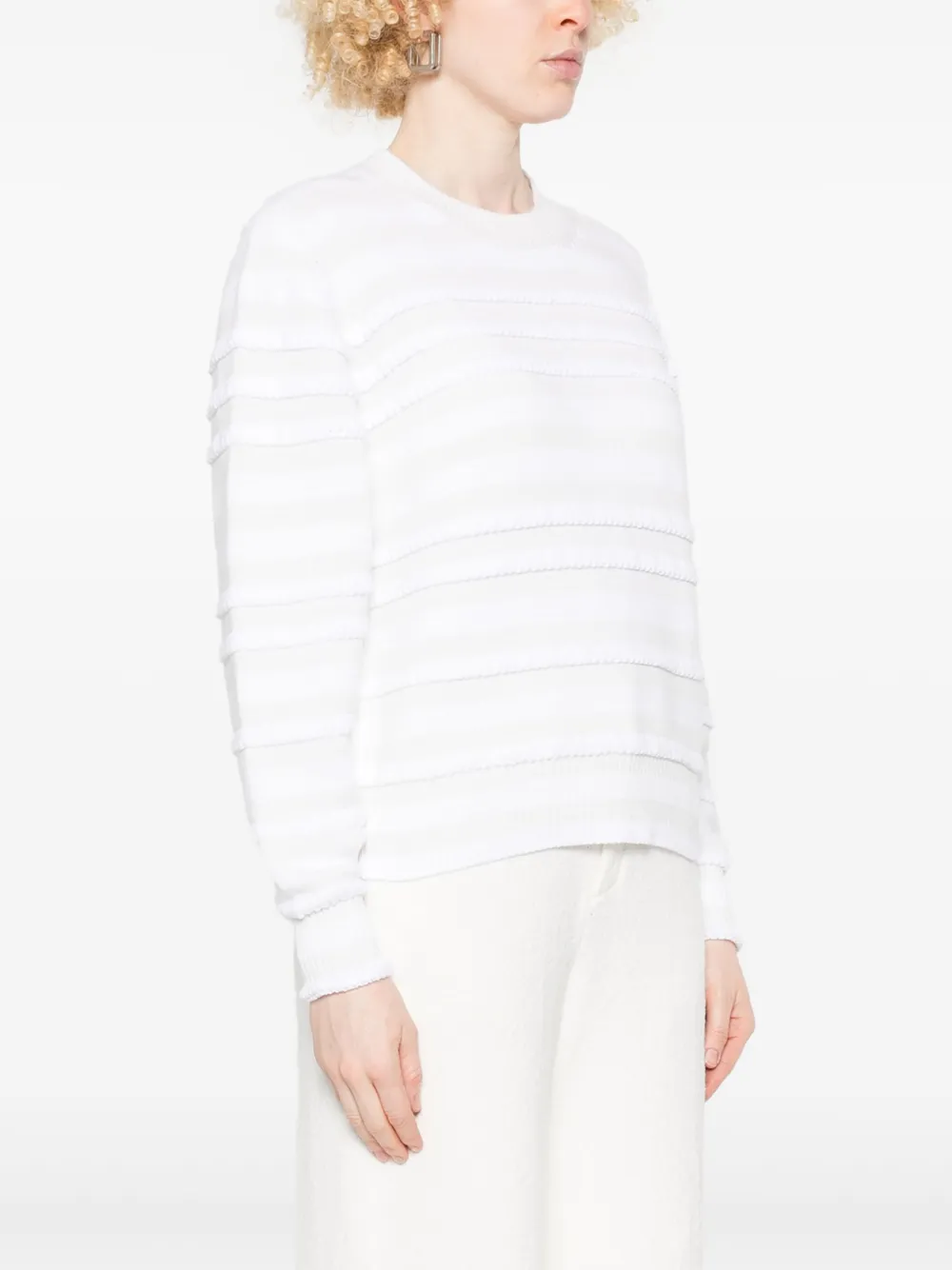 Barrie Gestreepte trui Beige