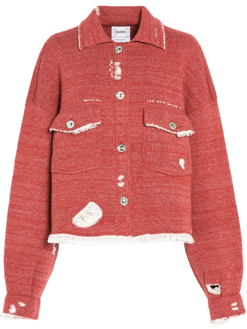 Barrie fringed denim jacket | Red | Image 1