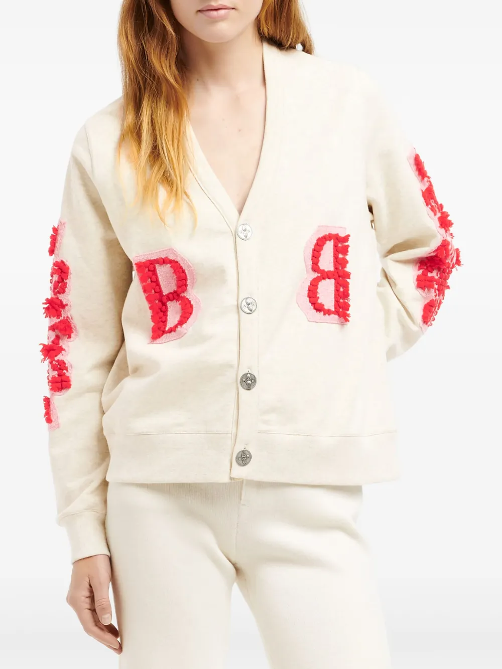 Barrie Vest met geborduurd logo Wit