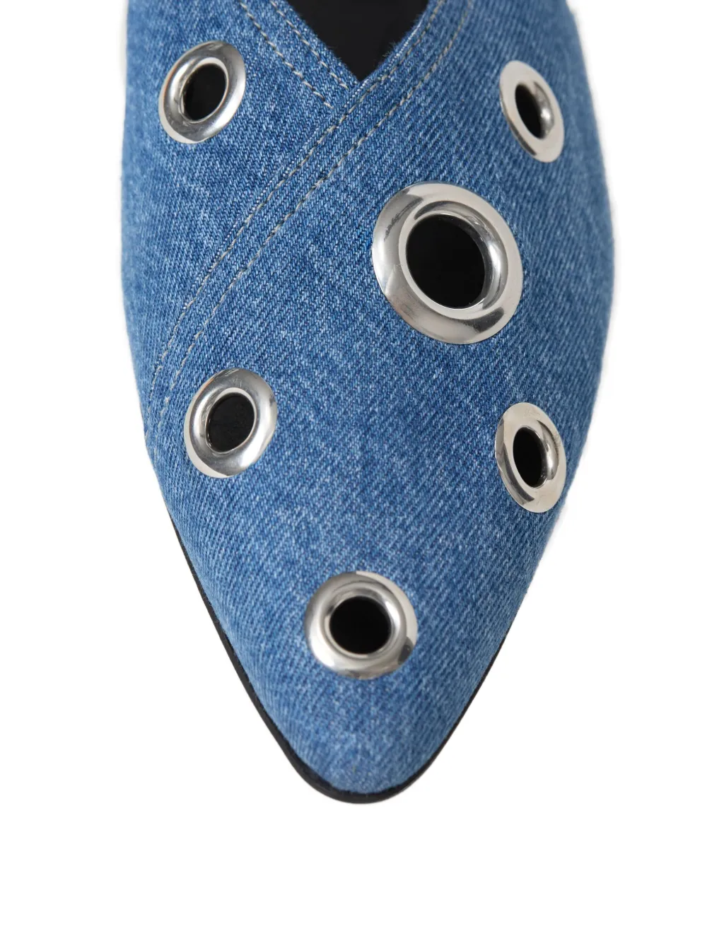 Closed studded ballerina shoes Blue