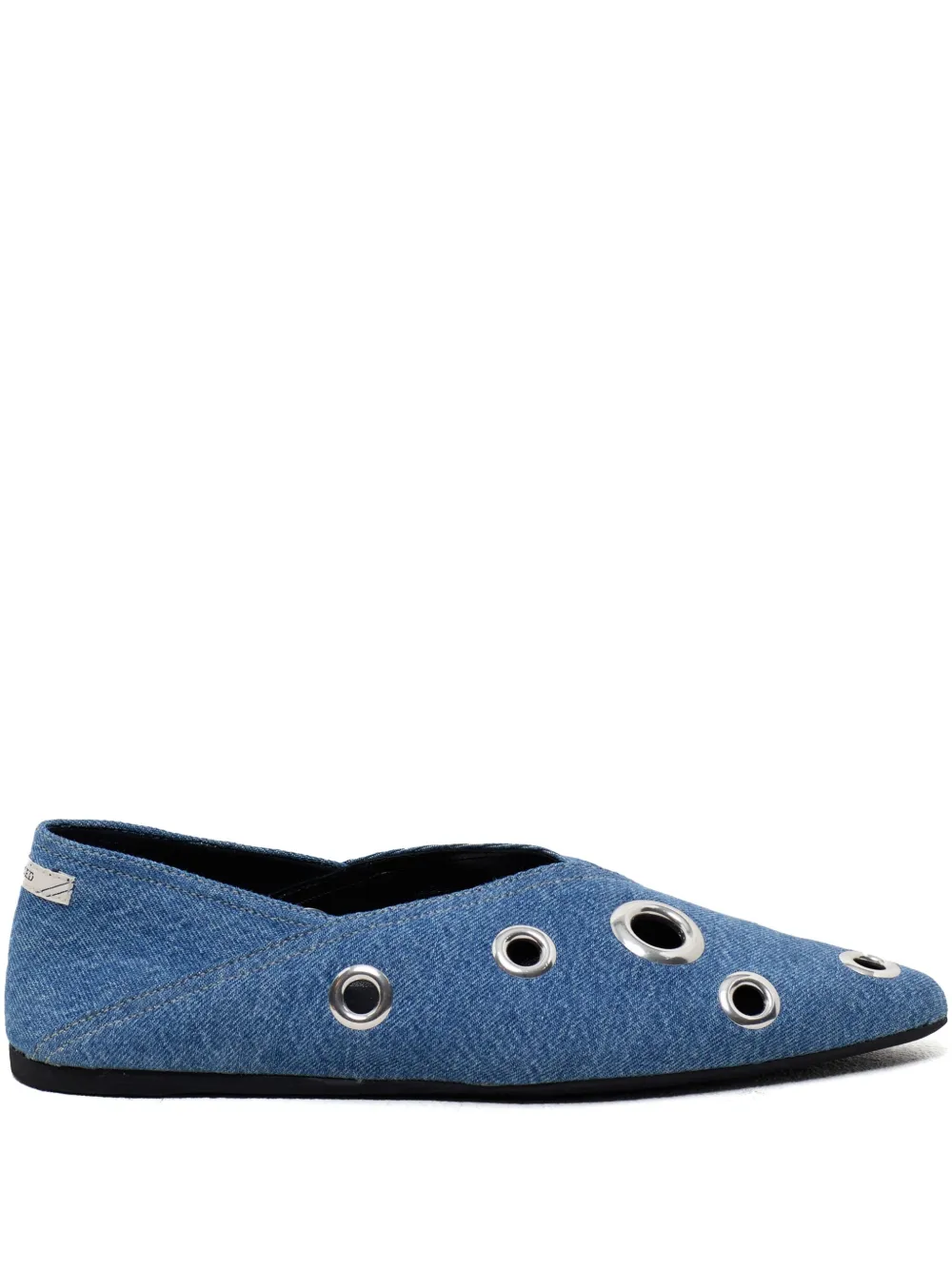 Closed studded ballerina shoes Blue