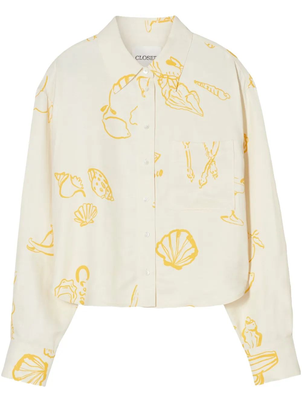 Closed Cropped blouse Beige