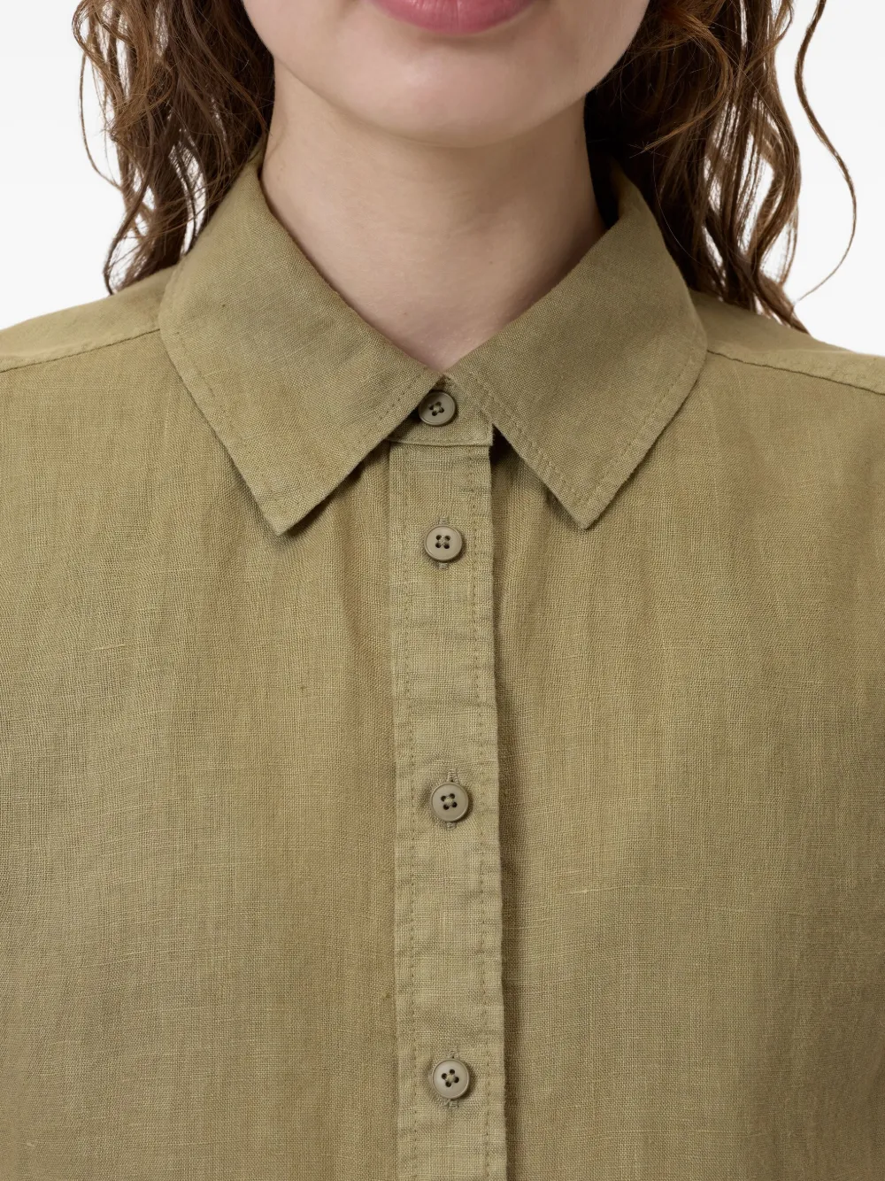 Shop Closed Linen Shirt In Green