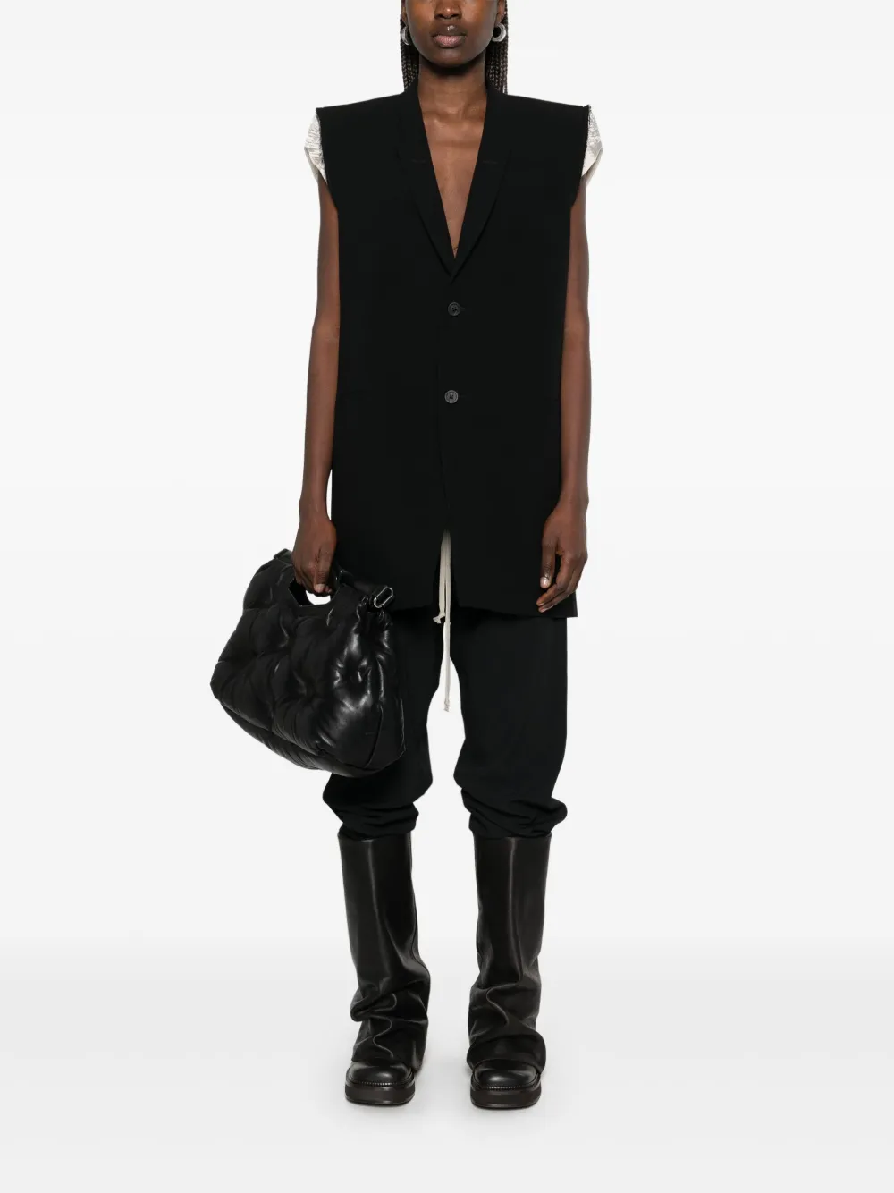 Rick Owens Dirt tailored vest - Zwart