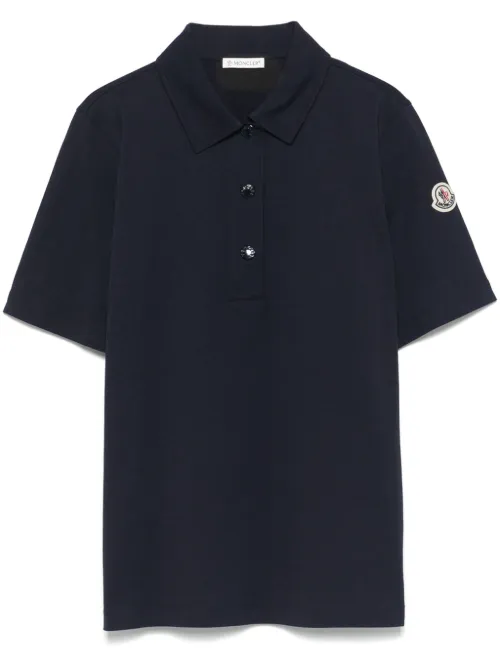 Moncler polo à patch logo - Bleu - Moncler - Modalova