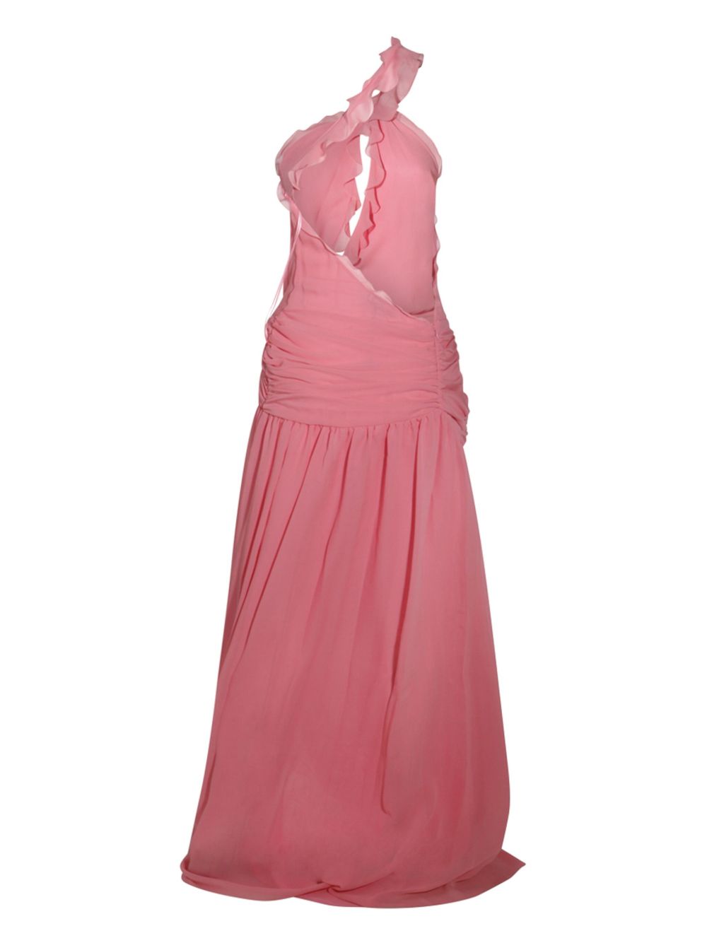 Blumarine one-shoulder silk maxi dress - Roze