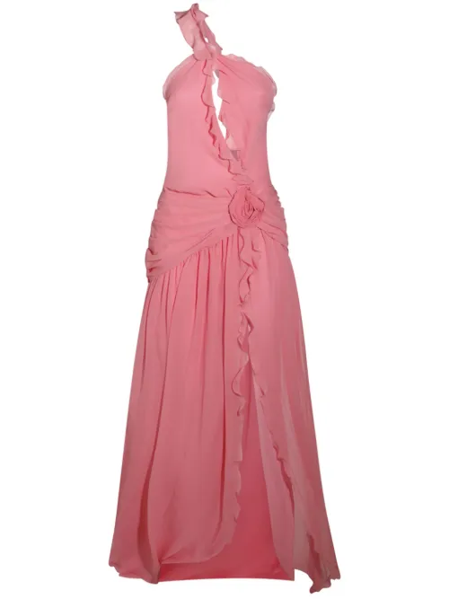 Robe longue en soie à une épaule - Blumarine - Modalova