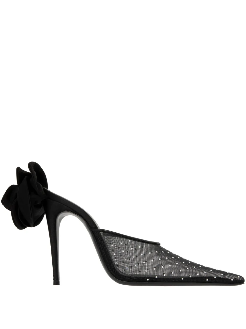 Magda Butrym 110mm flower-detail pointed mules - Noir