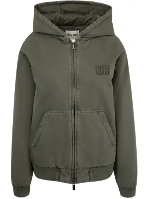 Miu Miu Hooded Down Jacket | Neutrals | FARFETCH RO